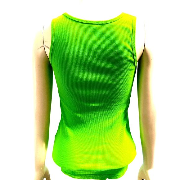 CCC Lime Green Cotton Tank Top Love MayB Size Medium - Picture 2 of 8